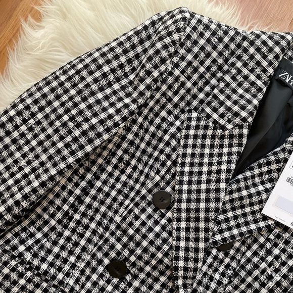 Zara Textured Houndstooth Jacket M NWT - Picture 7 of 7